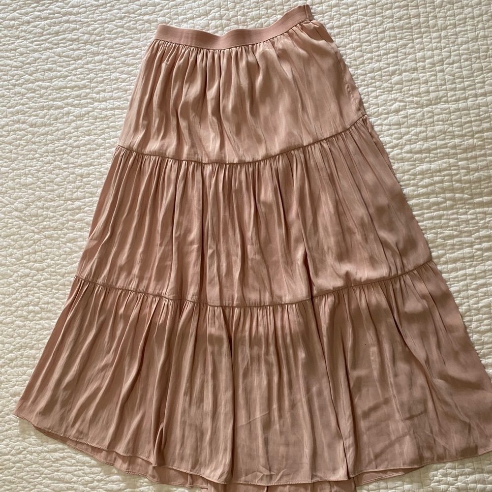 Pale pink silky skirt